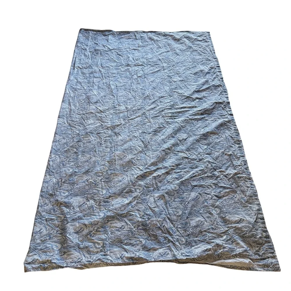 Lauren Ralph Lauren Blue‎ White Paisley Full Flat Sheet Cotton French Country